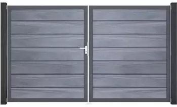 GroJa Solid Grande Premium BPC Doppeltor DIN Links 300x180cm Steingrau/Anthrazit (210717160300500)