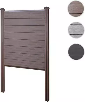 Mendler Sarthe WPC-Sichtschutz Basiselement schmal, 105cm, braun