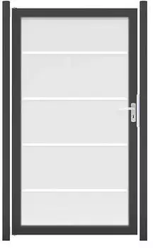 GroJa Ambiente Glastor Einzeltor 100x180cm ESG Blockstreifen Alurahmen Anthrazit DIN Links (DB703)