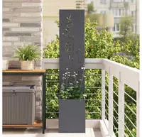 vidaXL Garten Sichtschutz-Leinwand Floral Anthrazit 32 x 140 cm