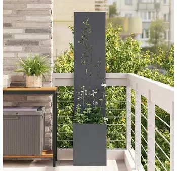 vidaXL Garten Sichtschutz-Leinwand Floral Anthrazit 32 x 140 cm (876380)