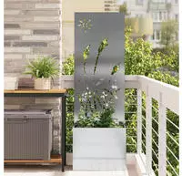vidaXL Garten Sichtschutz-Leinwand Silber 50 x 150 cm Edelstahl
