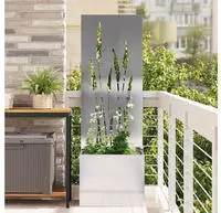 vidaXL Garten Sichtschutz-Leinwand Silber 50 x 150 cm Edelstahl