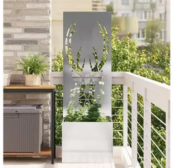 vidaXL Garten Sichtschutz-Leinwand Silber 50 x 140 cm Edelstahl (876487)