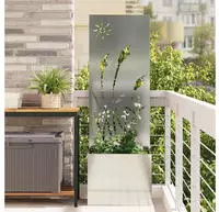 vidaXL Garten Sichtschutz-Leinwand Silber 50 x 140 cm Verzinkter Stahl
