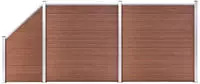 vidaXL WPC Zaun-Set 2 Quadrate + 1 Schr&auml;ge 446x186 cm Braun