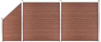 vidaXL WPC Zaun-Set 2 Quadrate + 1 Schr&auml;ge 446x186 cm Braun (3053216)