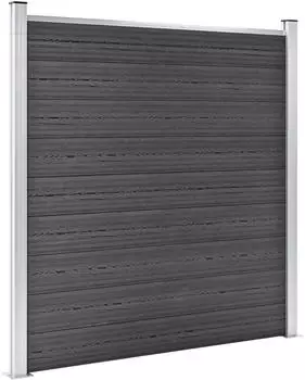 vidaXL Zaunelement Set WPC 1737x186 cm Schwarz (3070437)