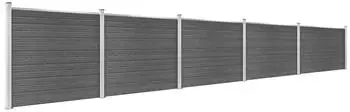 vidaXL Zaunpaneel-Set WPC Schwarz 872x146cm