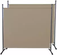 QUICK STAR 2 St&uuml;ck Paravent 1tlg. 180x178cm Beige