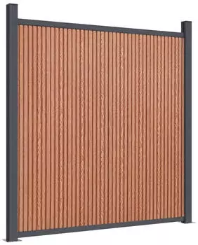 vidaXL Zaunelement mit 2 Pfosten 180x186 cm WPC Braun