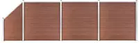 vidaXL WPC Zaun-Set 3 Quadrate + 1 Schr&auml;ge 619x186 cm Braun