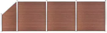 vidaXL WPC Zaun-Set 3 Quadrate + 1 Schr&auml;ge 619x186 cm Braun (3053217)