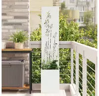vidaXL Garten Sichtschutz-Leinwand Floral Wei&szlig; 32 x 150 cm