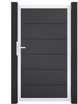 GroJa BasicLine Einzeltor Universal-DIN Aluminium 100x180cm Grey Ash Cut EV1 (BasicLine)