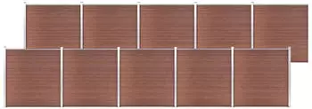 vidaXL Gartenzaun WPC 1737x186 cm Braun (3053215)