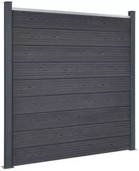 vidaXL Zaunelement-Set Grau 872x186 cm WPC (3211835)