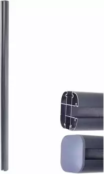 Mendler Sarthe WPC-Zaun Alu-Pfosten Stecksystem 1,86m grau (64888)