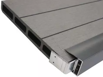 MCW Savoie Abschluss-Set WPC-Sichtschutz mit Pfosten 180cm, grau (73057)