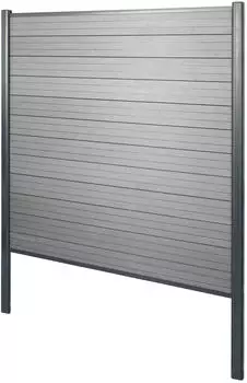 MCW Savoie WPC-Sichtschutz Basiselement Alu-Pfosten 190cm grau (73172)