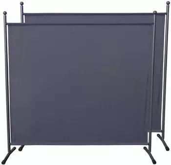 QUICK STAR Paravent 180x178cm Grau, 2er-Set (47863)