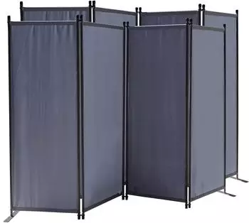 QUICK STAR Paravent 4-teilig, 165x220cm, Stoff, grau, faltbar, wetterfest (47823)