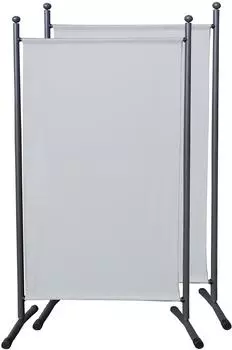 QUICK STAR Paravent 2er-Set Stoff 180x78cm Wei&szlig; (47875)