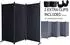 QUICK STAR Paravent 3-teilig 170x165cm, faltbar, wetterfest, Schwarz (47708)