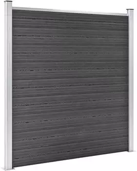 vidaXL Zaunelement Set WPC 1311x(105-186)cm Schwarz (3070443)