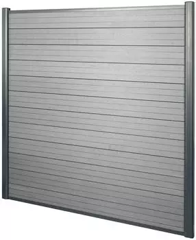 MCW Savoie WPC-Sichtschutz Basiselement 1,90m, Alu-Pfosten, grau (Savoie-3-2-E)