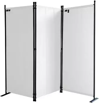 QUICK STAR Paravent 3-teilig 170x165cm Wei&szlig;, faltbar, wetterfest (47709)