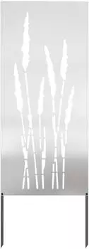 vidaXL Garten Sichtschutz-Leinwand Floral Silber 50x140cm Edelstahl