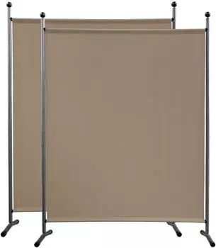 QUICK STAR Paravent 2er-Set, Stoff/Metall, beige, 150x190cm (47784)