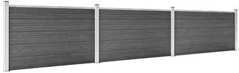 vidaXL Zaunpaneel-Set WPC 526x105cm Schwarz (3070448)