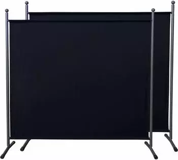 QUICK STAR Paravent 2er-Set 180x178cm Schwarz, Raumteiler Sichtschutz Innen & Au&szlig;en (47866)