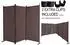 QUICK STAR Paravent 3-teilig 170x165cm, Stoff, beige-grau, faltbar (47706)