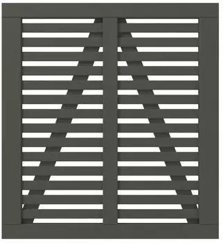 Plus A/S Harmoni Einzeltor mit Beschläge, Holz, Umbragrau (RAL 7022), 100x107cm