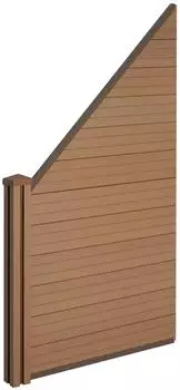 MCW Savoie WPC-Sichtschutzelement Erweiterung schr&auml;g links 0,98m Teak (73800)