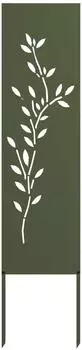 vidaXL Sichtschutz-Leinwand Floral Olivgr&uuml;n 32x140cm (876255)