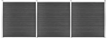 vidaXL Zaunelement-Set WPC 526x186cm Schwarz (3070430)