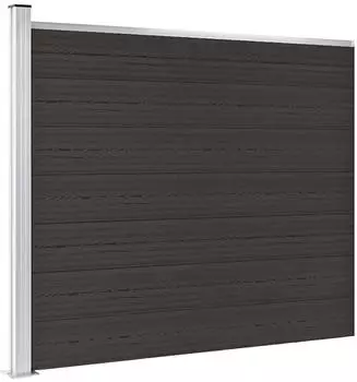 vidaXL Zaunpaneel WPC 175x146cm schwarz (148985)