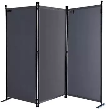 QUICK STAR Paravent 3-teilig, 170x165cm, grau, faltbar, wetterfest (47705)