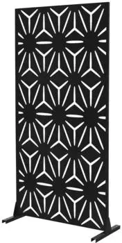 ML-Design Torino Metall-Sichtschutz 3 Paneele, 90x180cm, Stahl, schwarz (490018301)