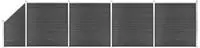 vidaXL Zaunelement Set WPC 792x(105-186)cm Schwarz