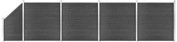 vidaXL Zaunelement-Set WPC 792x(105-186)cm schwarz (3070440)