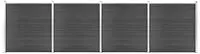vidaXL Zaunelement Set WPC 699x186 cm Schwarz