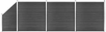 vidaXL Zaunelement-Set WPC 619x(105-186)cm schwarz (3070439)