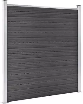 vidaXL Zaunelement-Set WPC 1657x(105-186)cm schwarz (3070445)