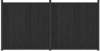 vidaXL Zaunelement 2 Stk. 355x186,5cm WPC und Aluminium schwarz (3429484)