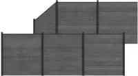 vidaXL zaunset 6 stk. 965 x 186 cm WPC und Aluminium Grau